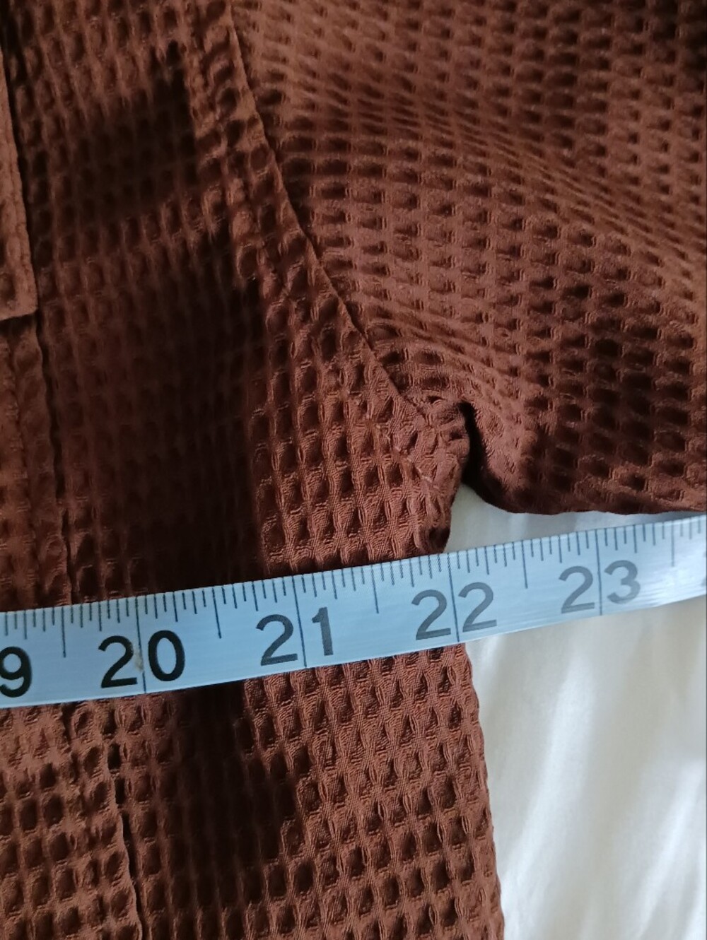 Le Lis Waffle-Knit Brown Button-Up Shirt - Picture 6 of 7